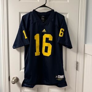 Adidas #16 Michigan Wolverines Blue Mesh Football Jersey Youth XL (18-20)